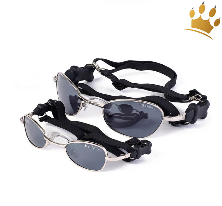 K9 Optik Sonnenbrille Schwarz / Silber Sonnenbrillen für Hunde