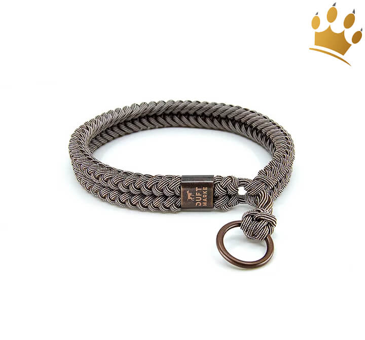 Duftmarke Zughalsband HALSI Rustik Coffee Paracord Halsband für Hunde